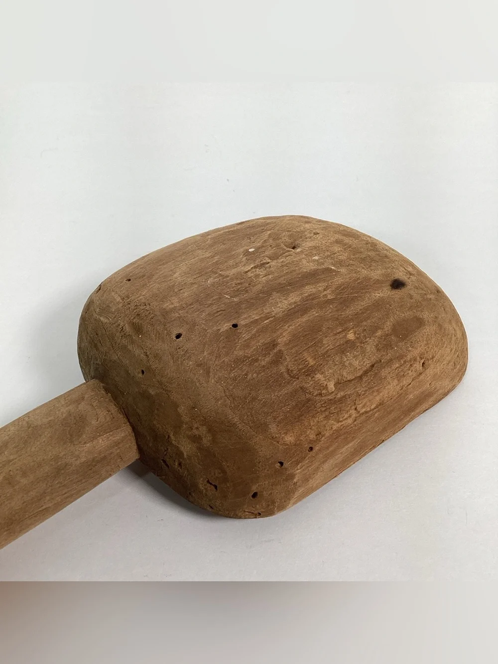 Antique Primitive Large 15 in. Wooden Spoon With Hook Hand Carved Unique